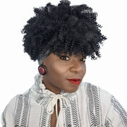 1b Afro Wig Kap w/ Bang