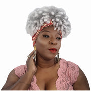 1b/60B Afro Wig Kap w/ Red Band