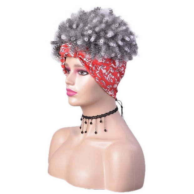 1b/60B Afro Wig Kap w/ Red Band