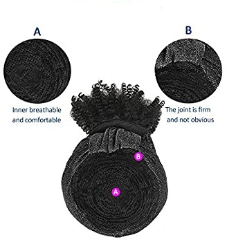 1b Afro Wig Kap w/ Bang
